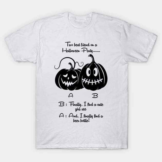 Two Best Friend On A Halloween Party tee design birthday gift graphic T-Shirt by TeeSeller07